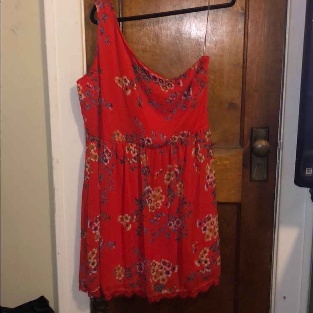 One Shoulder Orange Dress -Like New